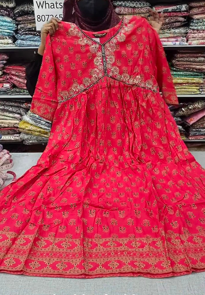 Aaliya Cut Anarkali Kurti with Sequence Work | AK346