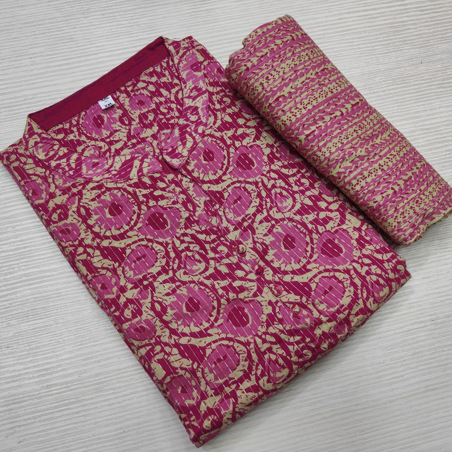 Premium Pure Ajrak Cotton | Top Bottom Set with Lining | TS248