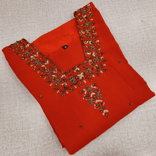 Zari Georgette Kurti with Handwork | HW04