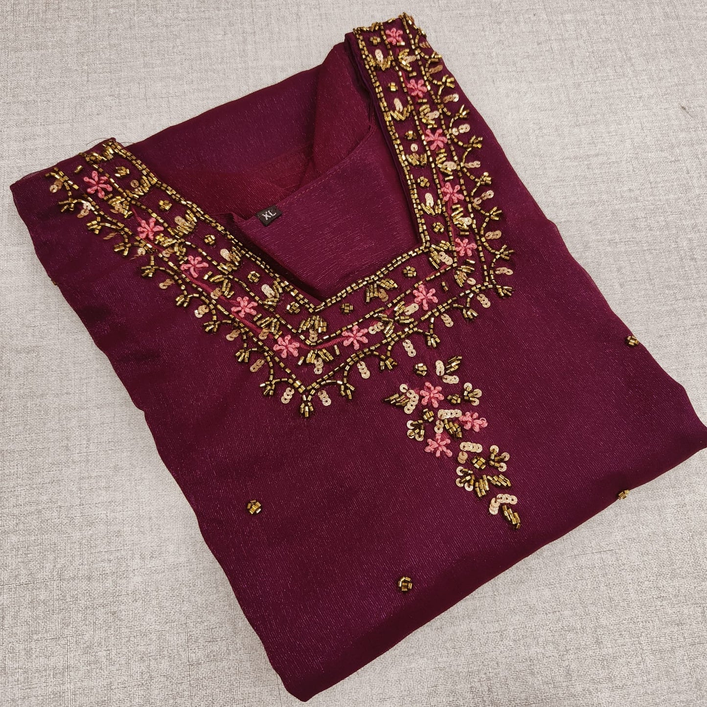 Zari Georgette Kurti with Handwork | HW04