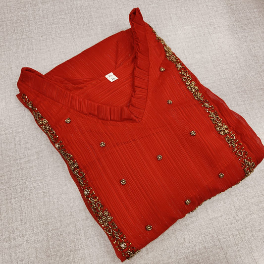 Zari Georgette Kurti with Handwork | HW05