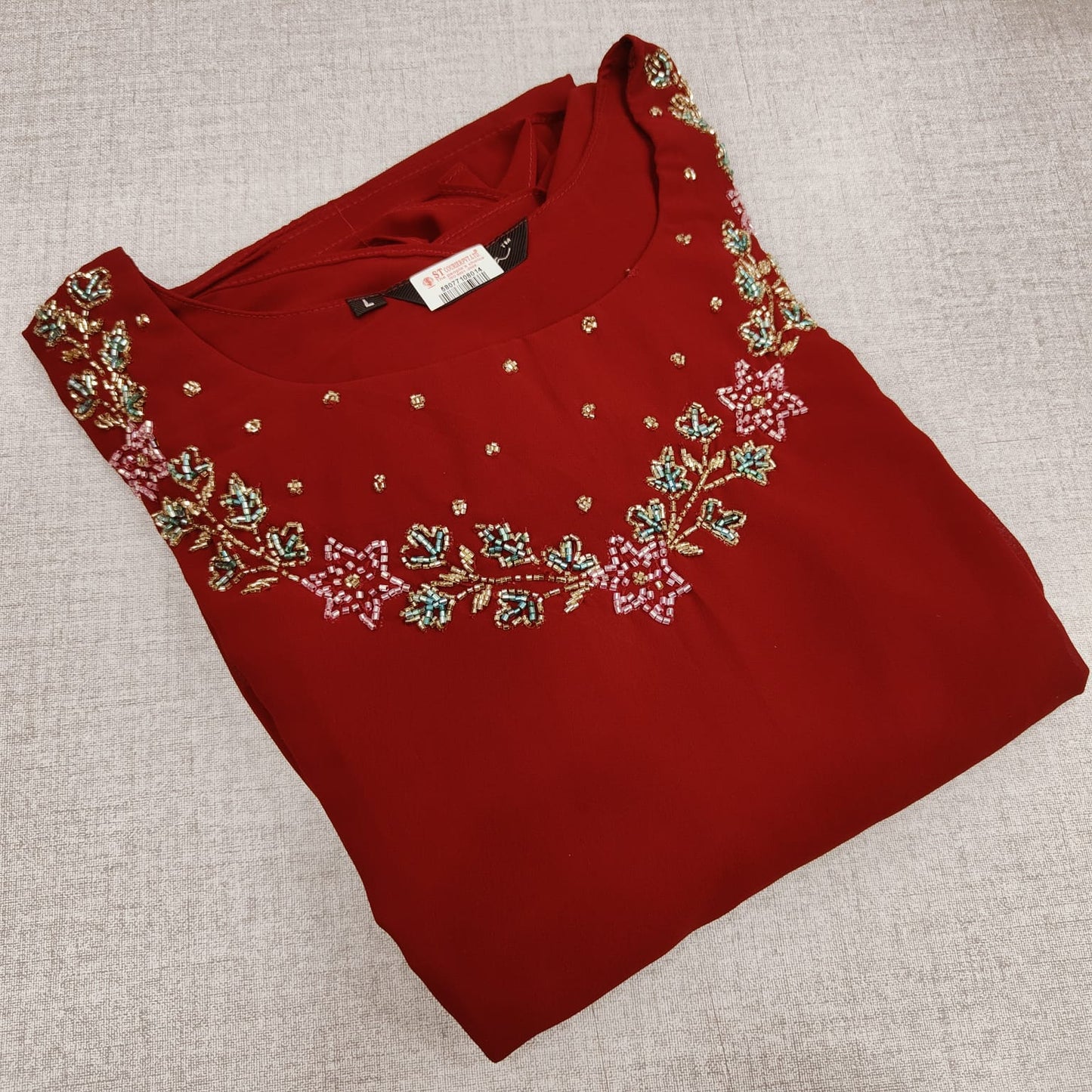 Georgette A-Line kurti with Handwork | HW14