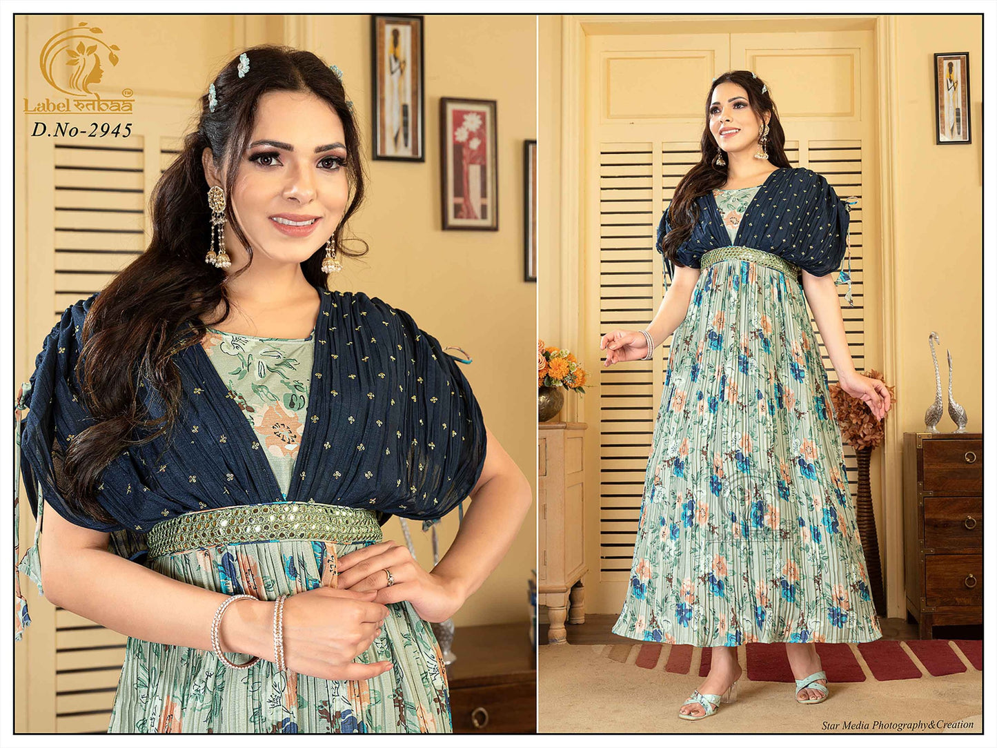 Anarkali Kurti | Chinon Silk | AK296